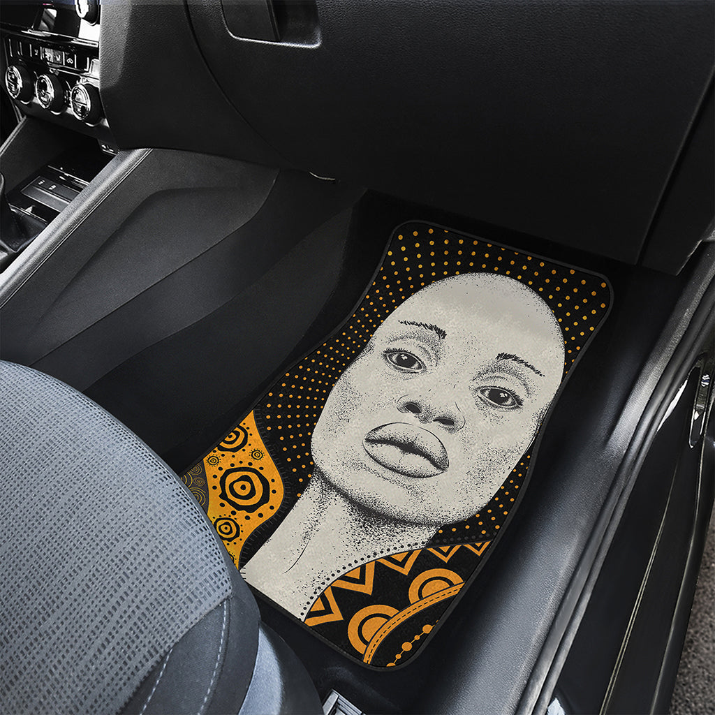 African Woman Print Front and Back Car Floor Mats