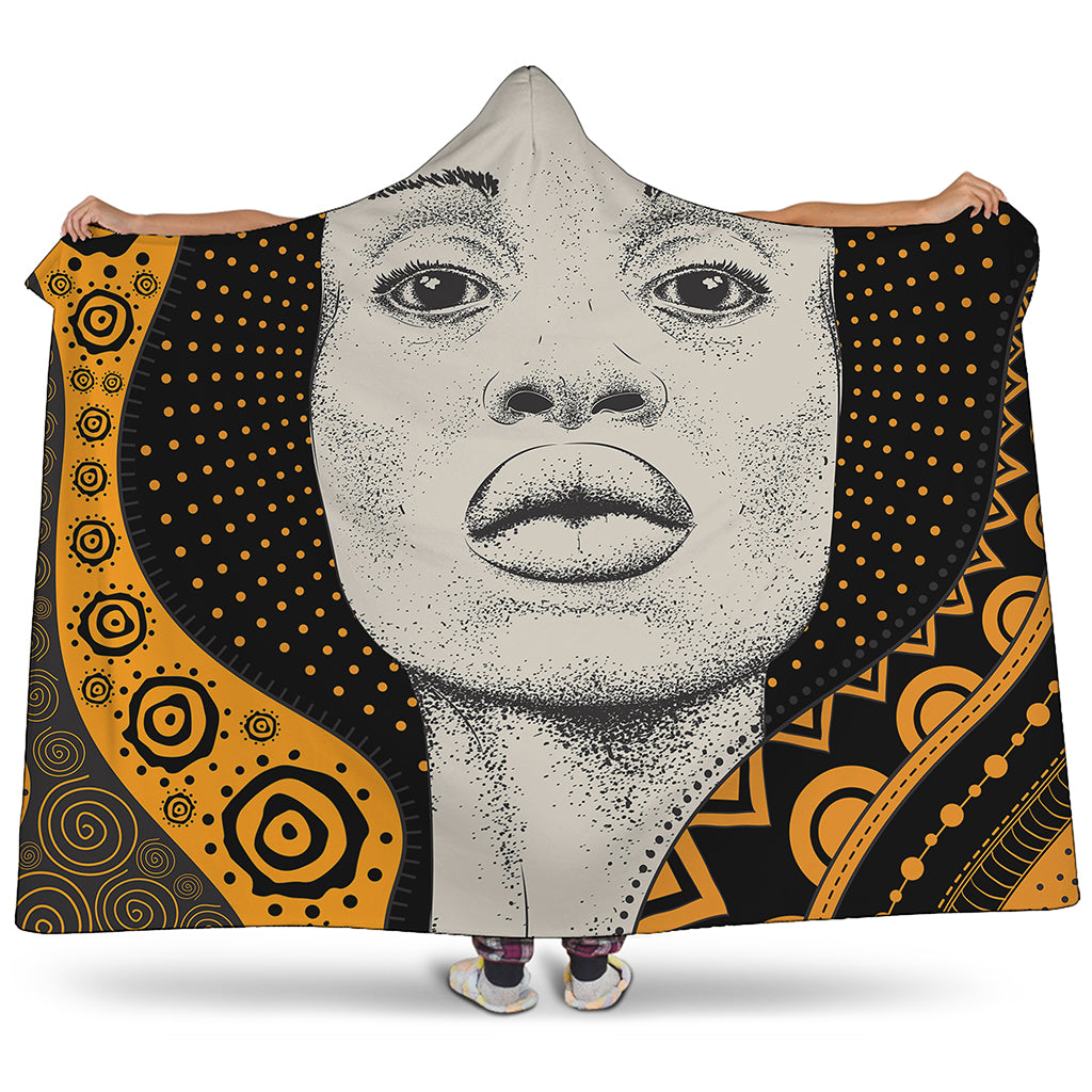 African Woman Print Hooded Blanket