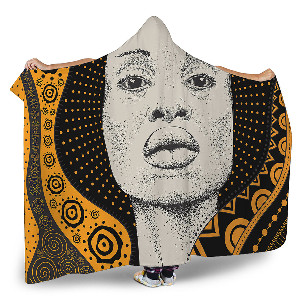 African Woman Print Hooded Blanket