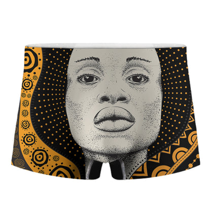 African Woman Print Men's Boxer Briefs