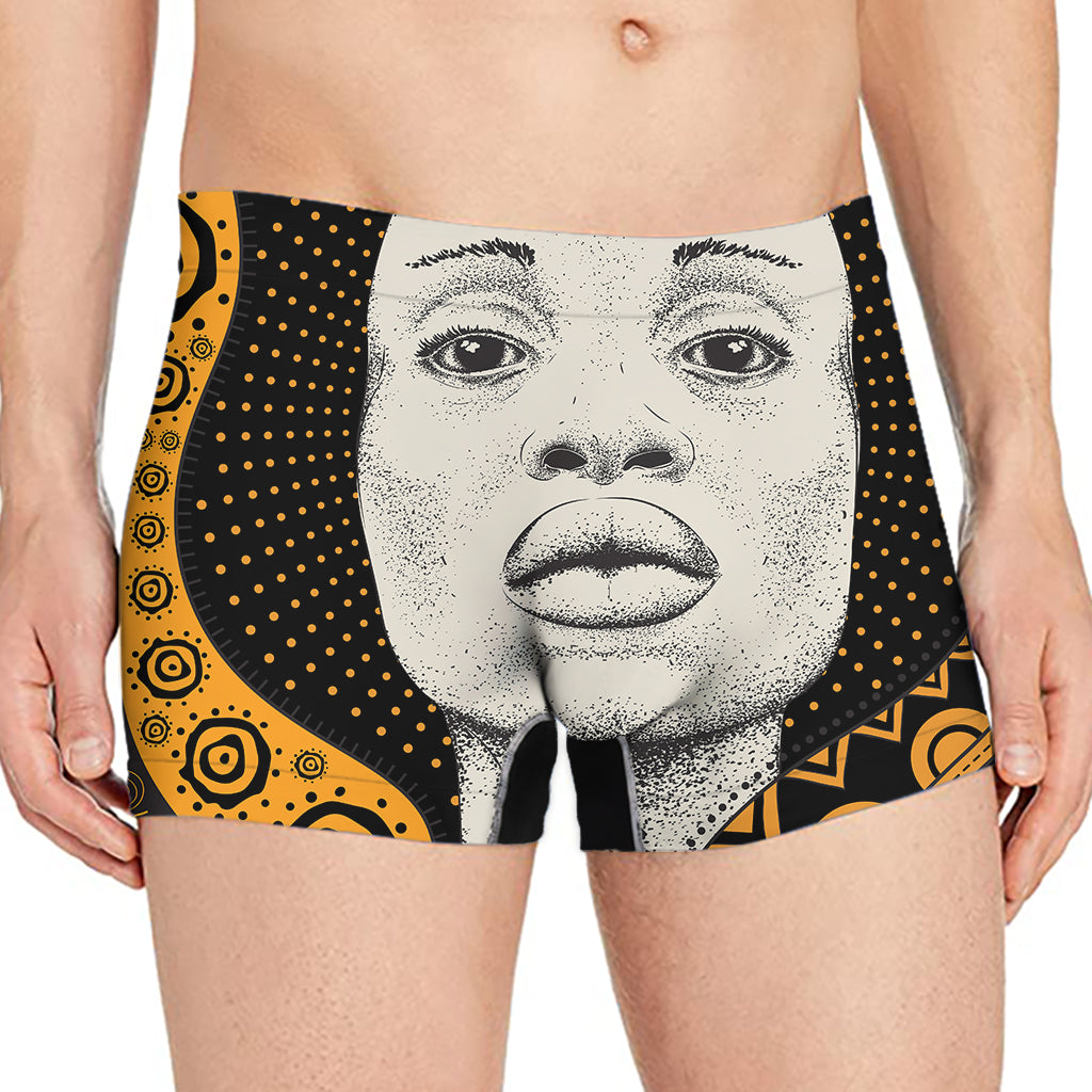 African Woman Print Men's Boxer Briefs