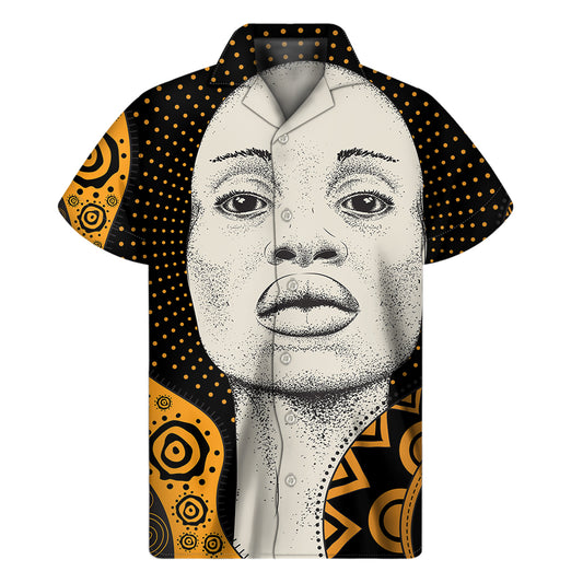 African Woman Print Men's Short Sleeve Shirt