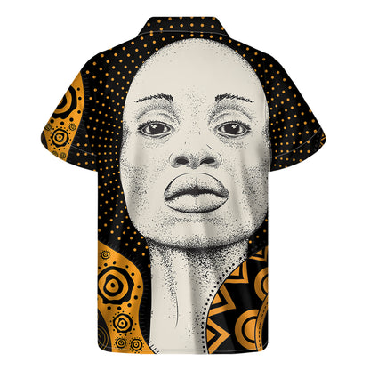 African Woman Print Men's Short Sleeve Shirt