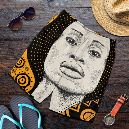 African Woman Print Men's Shorts