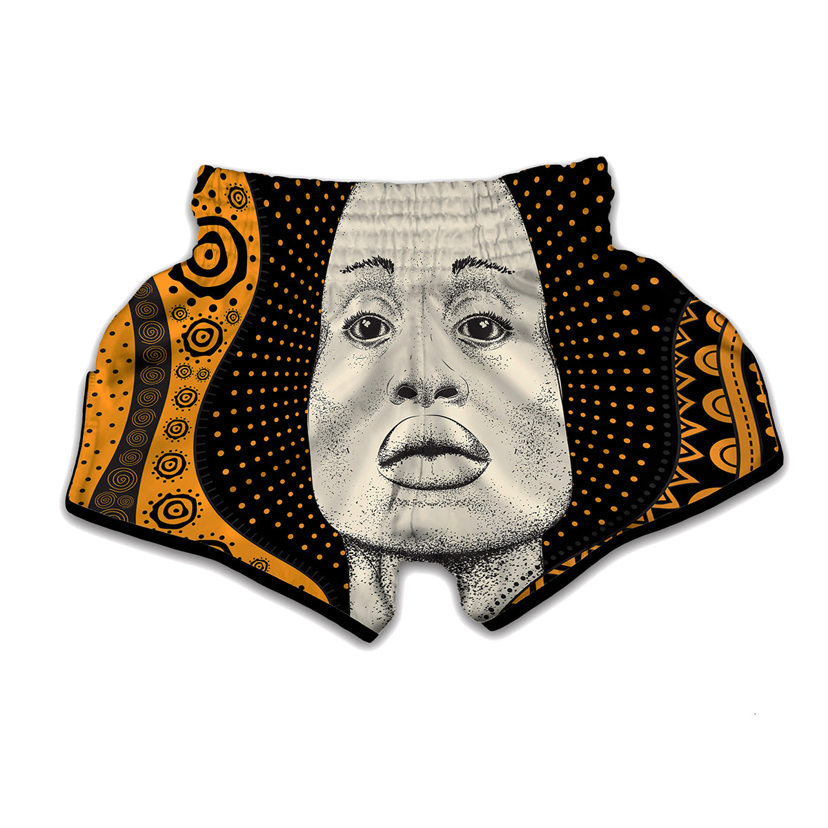 African Woman Print Muay Thai Boxing Shorts