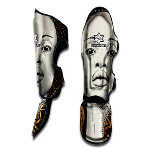 African Woman Print Muay Thai Shin Guard