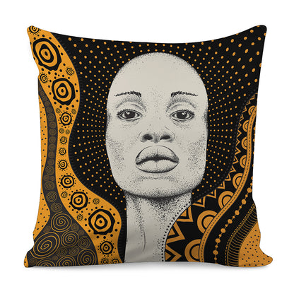 African Woman Print Pillow Cover