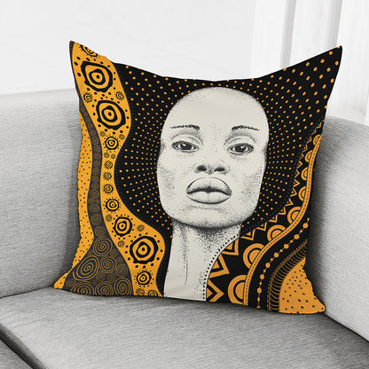 African Woman Print Pillow Cover