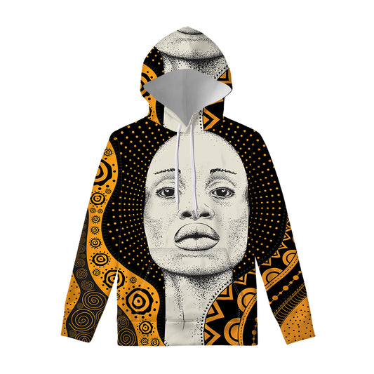 African Woman Print Pullover Hoodie