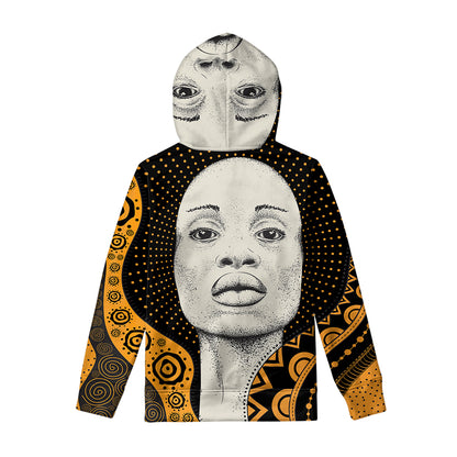 African Woman Print Pullover Hoodie