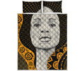 African Woman Print Quilt Bed Set