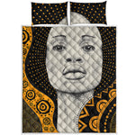African Woman Print Quilt Bed Set