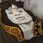 African Woman Print Quilt Bed Set