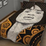 African Woman Print Quilt Bed Set