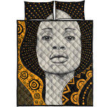 African Woman Print Quilt Bed Set