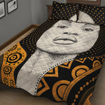 African Woman Print Quilt Bed Set