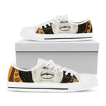 African Woman Print White Low Top Shoes