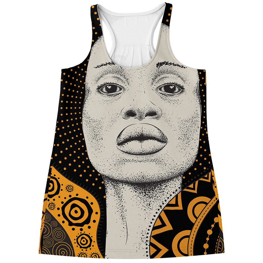 African Woman Print Women's Racerback Tank Top