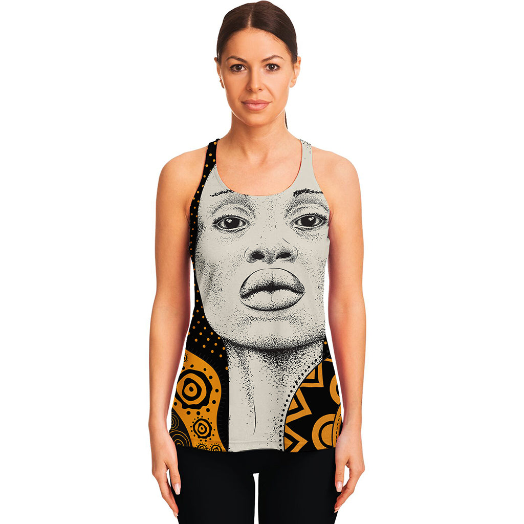 African Woman Print Women's Racerback Tank Top