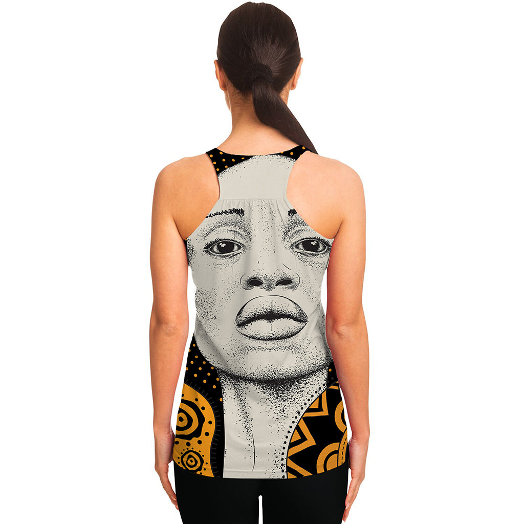 African Woman Print Women's Racerback Tank Top