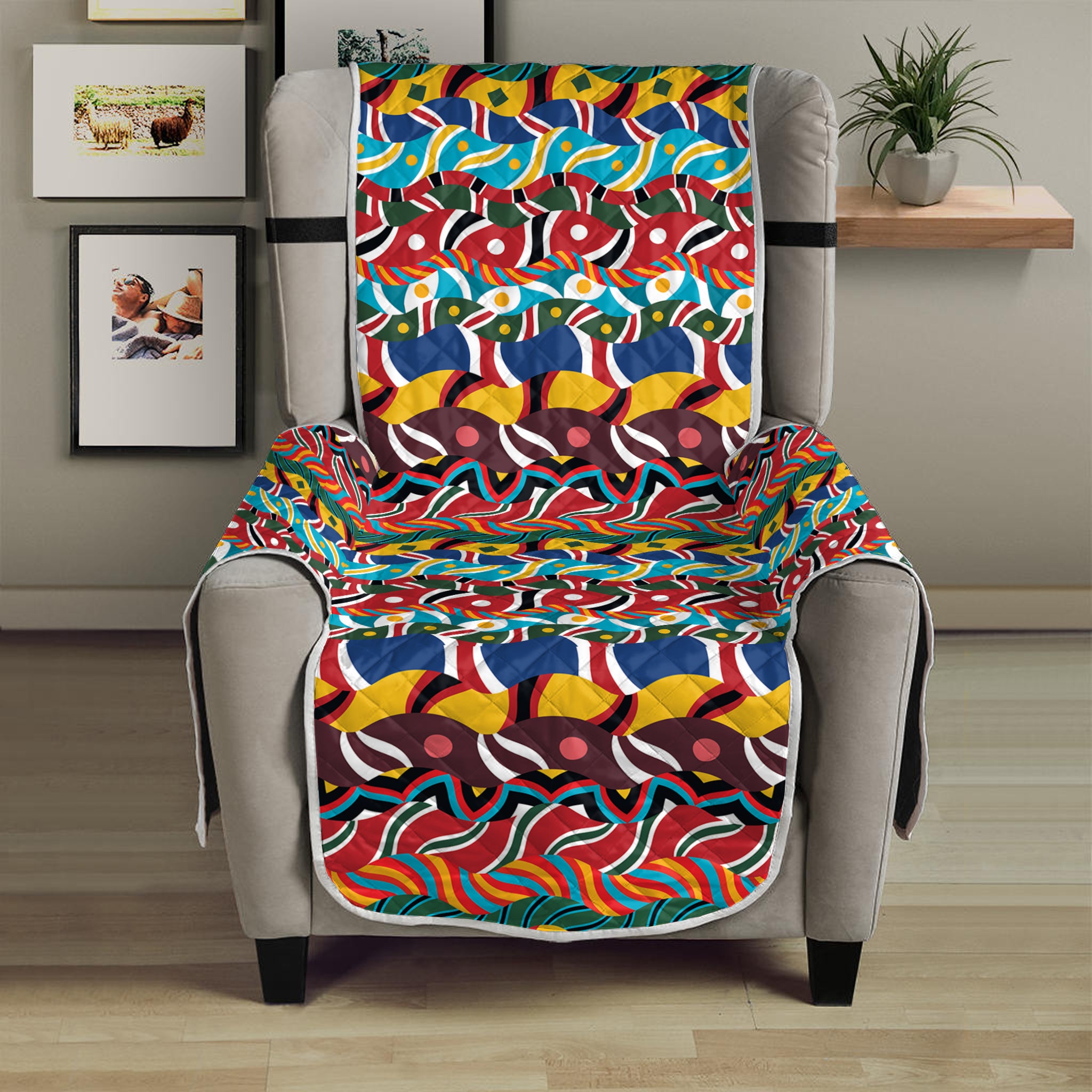 Afro African Ethnic Pattern Print Armchair Protector