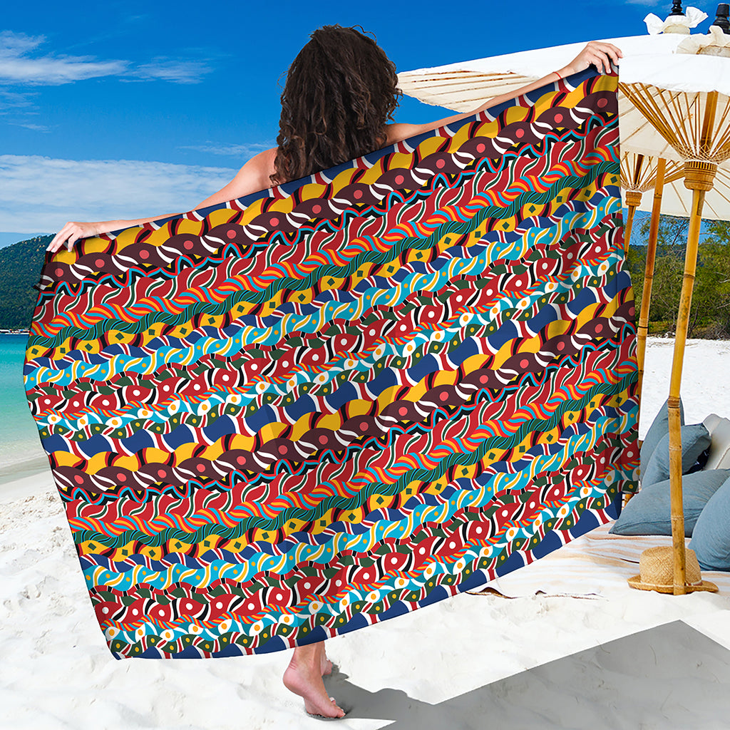 Afro African Ethnic Pattern Print Beach Sarong Wrap