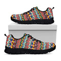 Afro African Ethnic Pattern Print Black Running Shoes