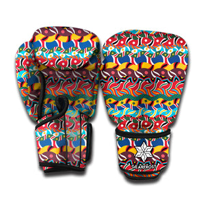 Afro African Ethnic Pattern Print Boxing Gloves