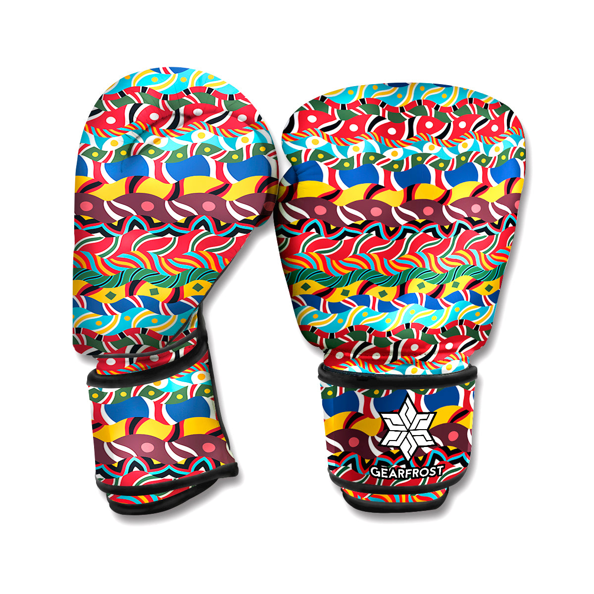 Afro African Ethnic Pattern Print Boxing Gloves