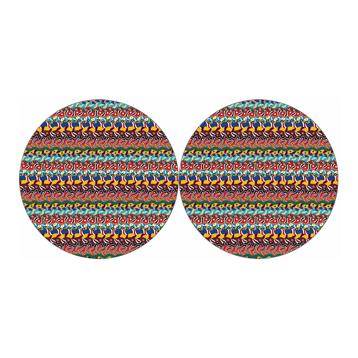 Afro African Ethnic Pattern Print Car Coasters