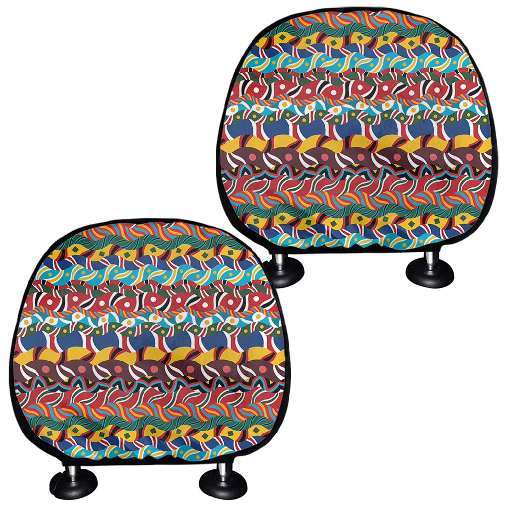 Afro African Ethnic Pattern Print Car Headrest Covers