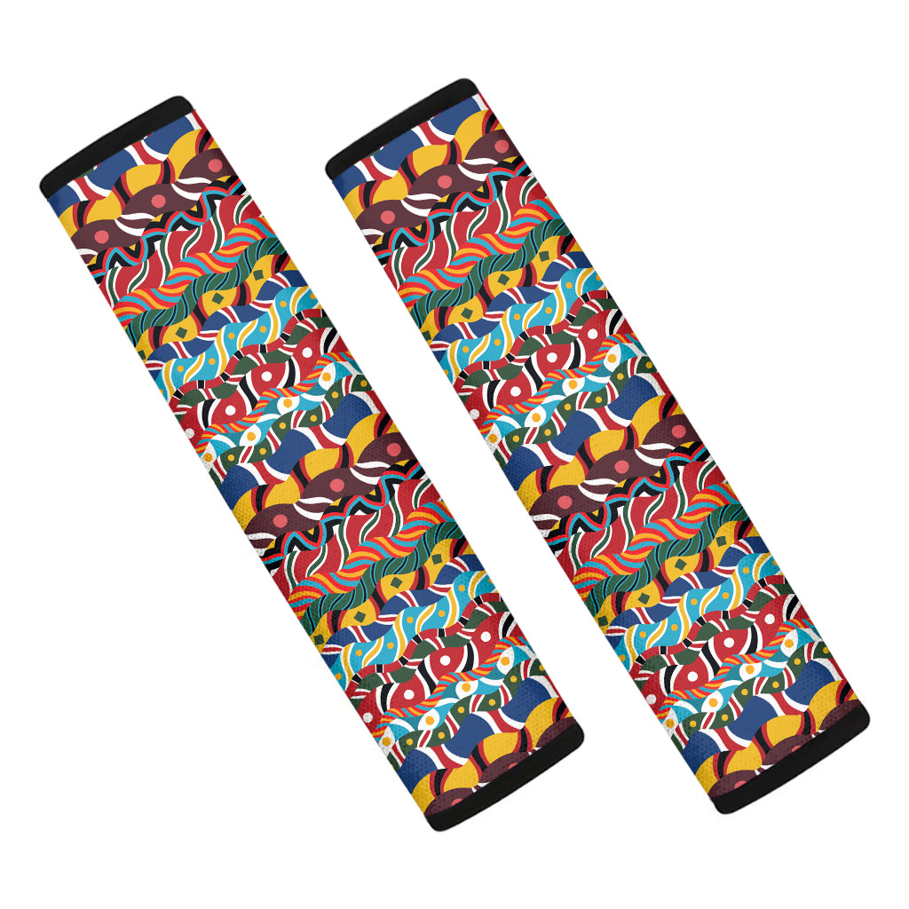 Afro African Ethnic Pattern Print Car Seat Belt Covers