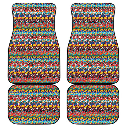 Afro African Ethnic Pattern Print Front and Back Car Floor Mats
