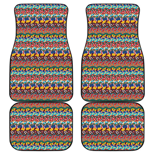 Afro African Ethnic Pattern Print Front and Back Car Floor Mats
