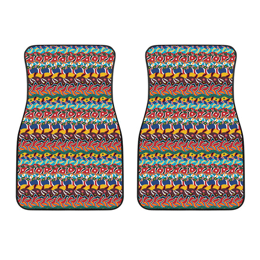 Afro African Ethnic Pattern Print Front Car Floor Mats