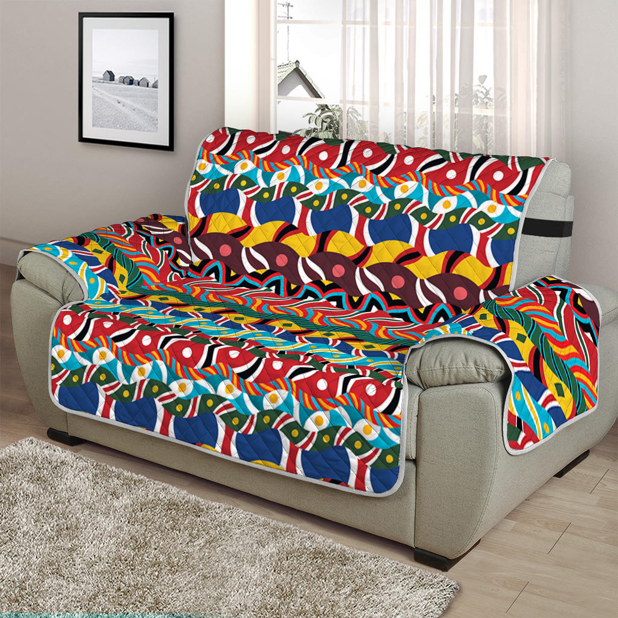 Afro African Ethnic Pattern Print Half Sofa Protector