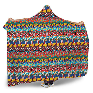 Afro African Ethnic Pattern Print Hooded Blanket