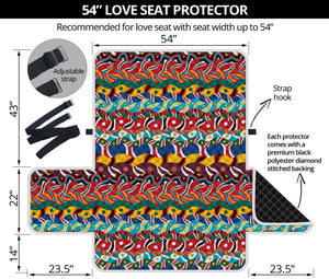 Afro African Ethnic Pattern Print Loveseat Protector