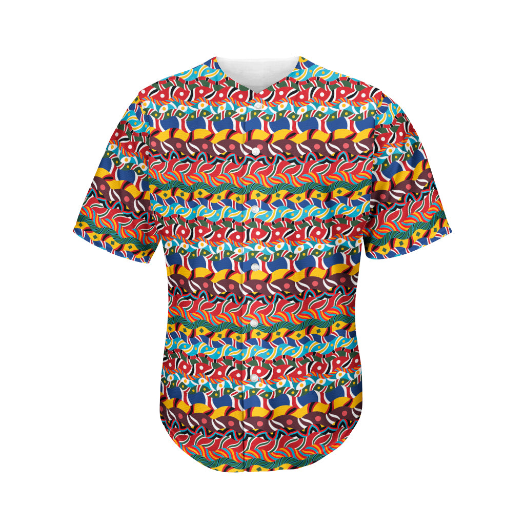 Afro African Ethnic Pattern Print Men's Baseball Jersey