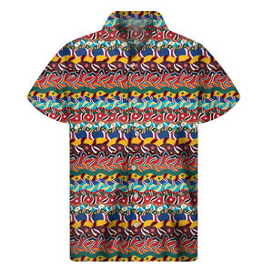 Afro African Ethnic Pattern Print Men's Short Sleeve Shirt