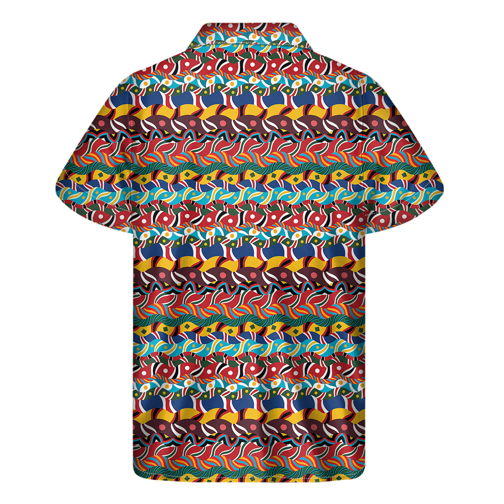 Afro African Ethnic Pattern Print Men's Short Sleeve Shirt