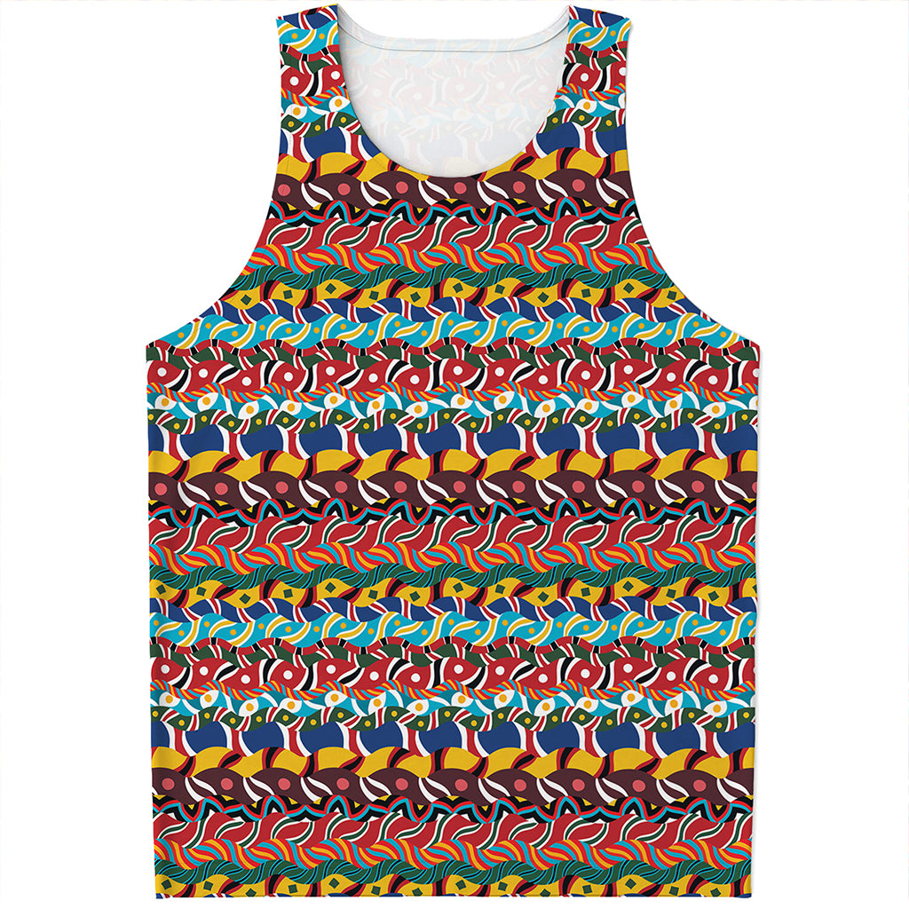 Afro African Ethnic Pattern Print Men's Tank Top