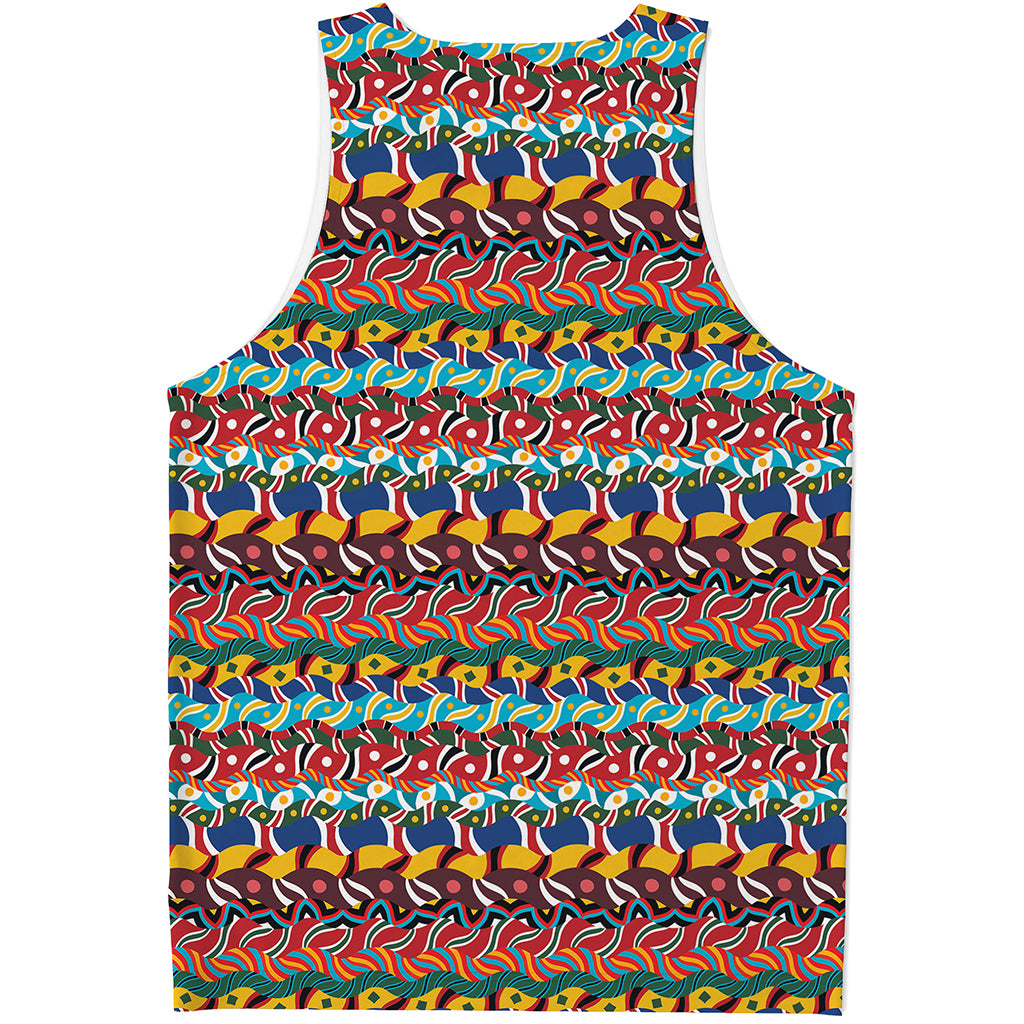 Afro African Ethnic Pattern Print Men's Tank Top