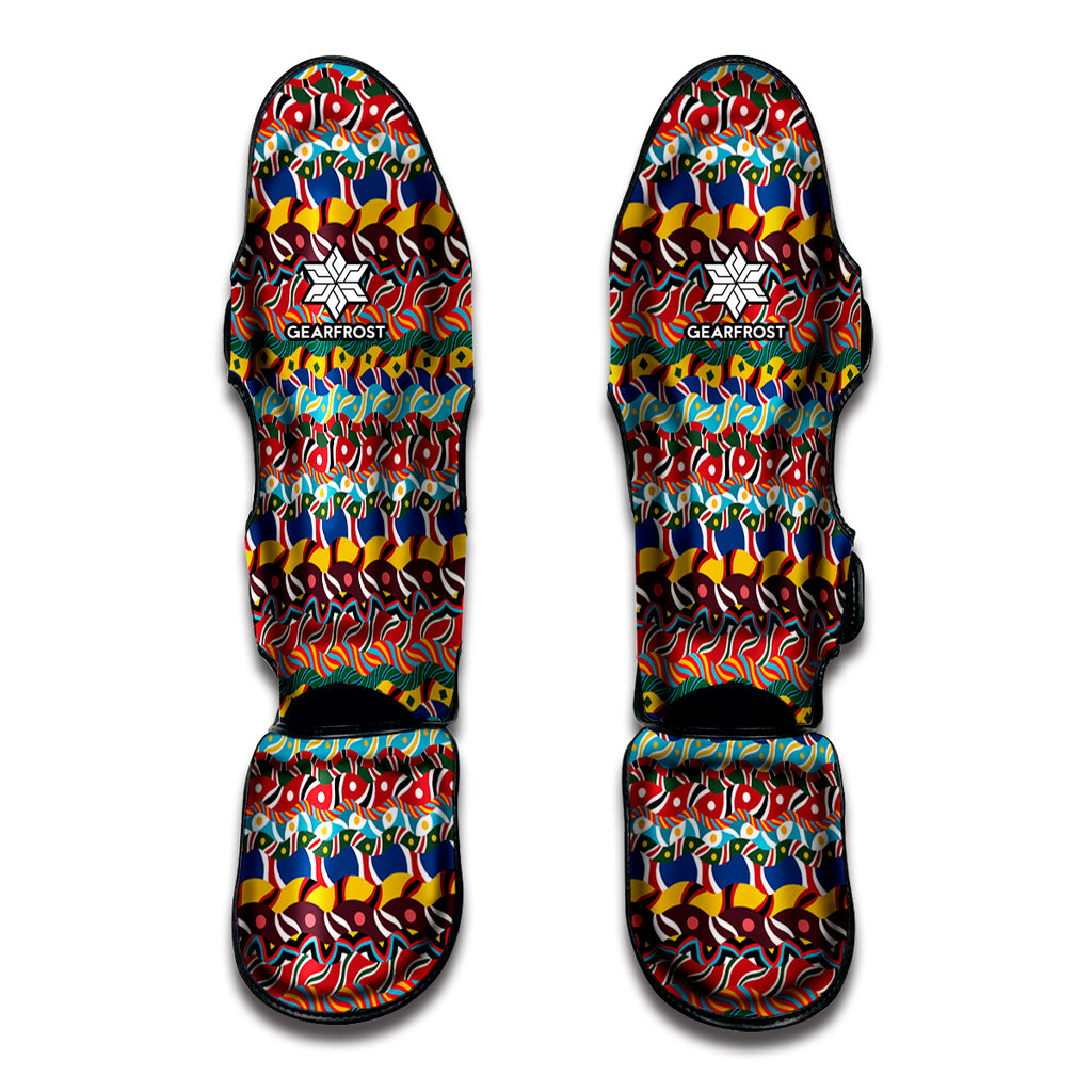 Afro African Ethnic Pattern Print Muay Thai Shin Guard