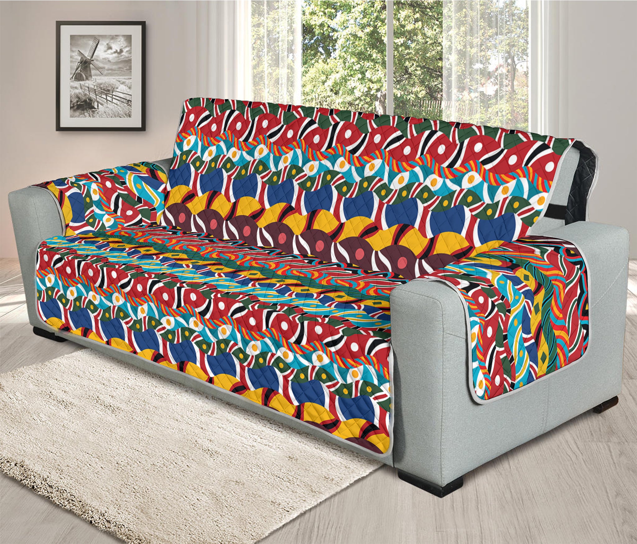 Afro African Ethnic Pattern Print Oversized Sofa Protector