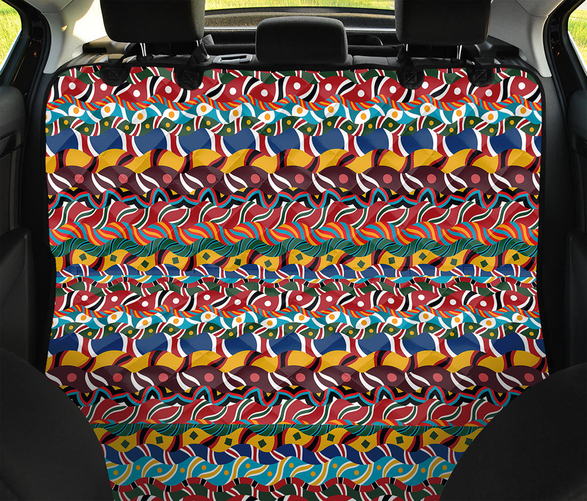 Afro African Ethnic Pattern Print Pet Car Back Seat Cover