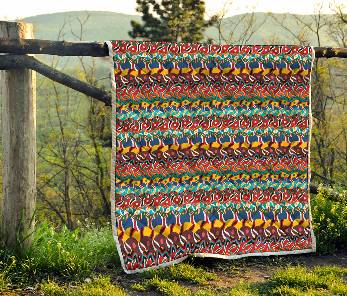 Afro African Ethnic Pattern Print Quilt