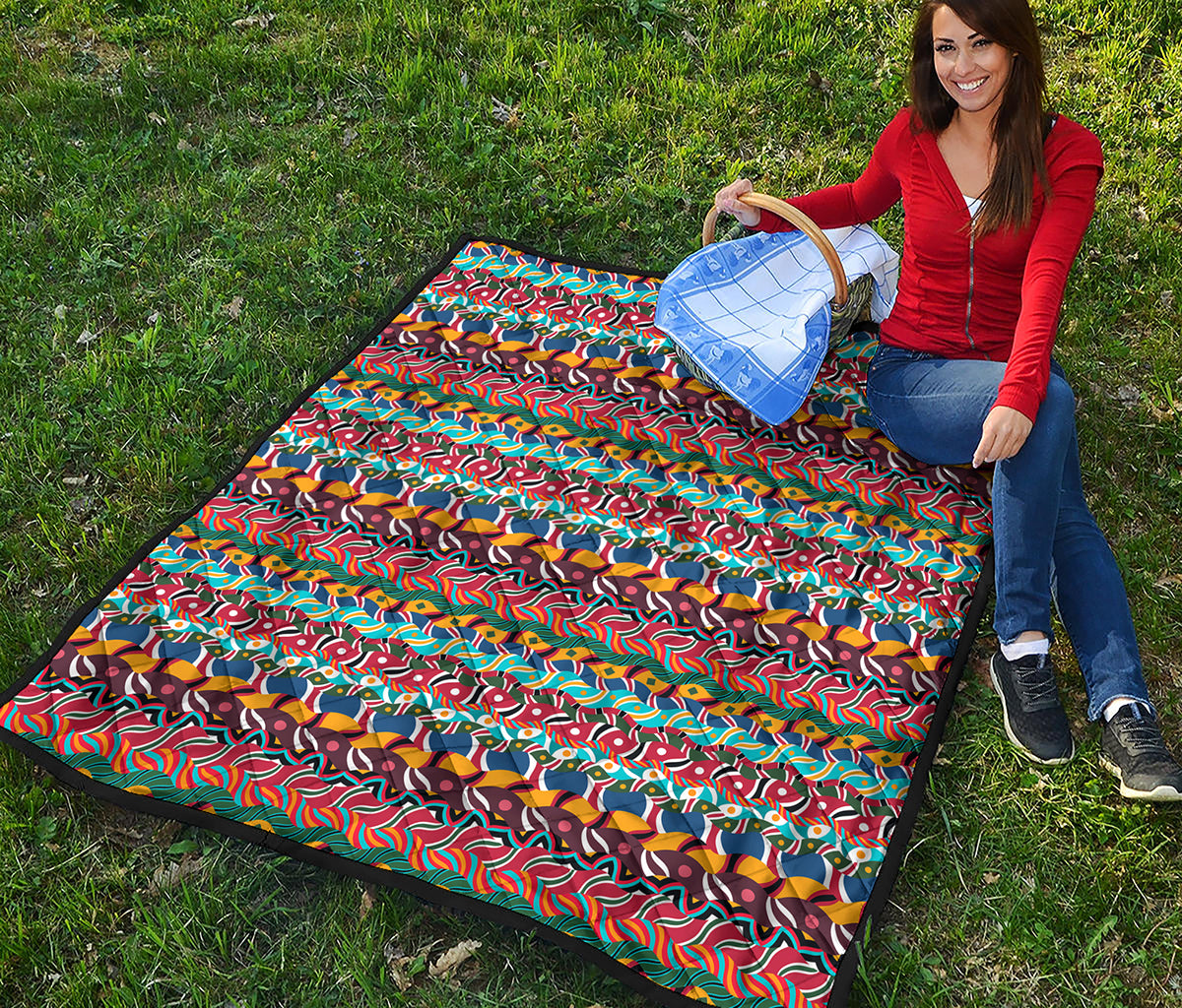 Afro African Ethnic Pattern Print Quilt