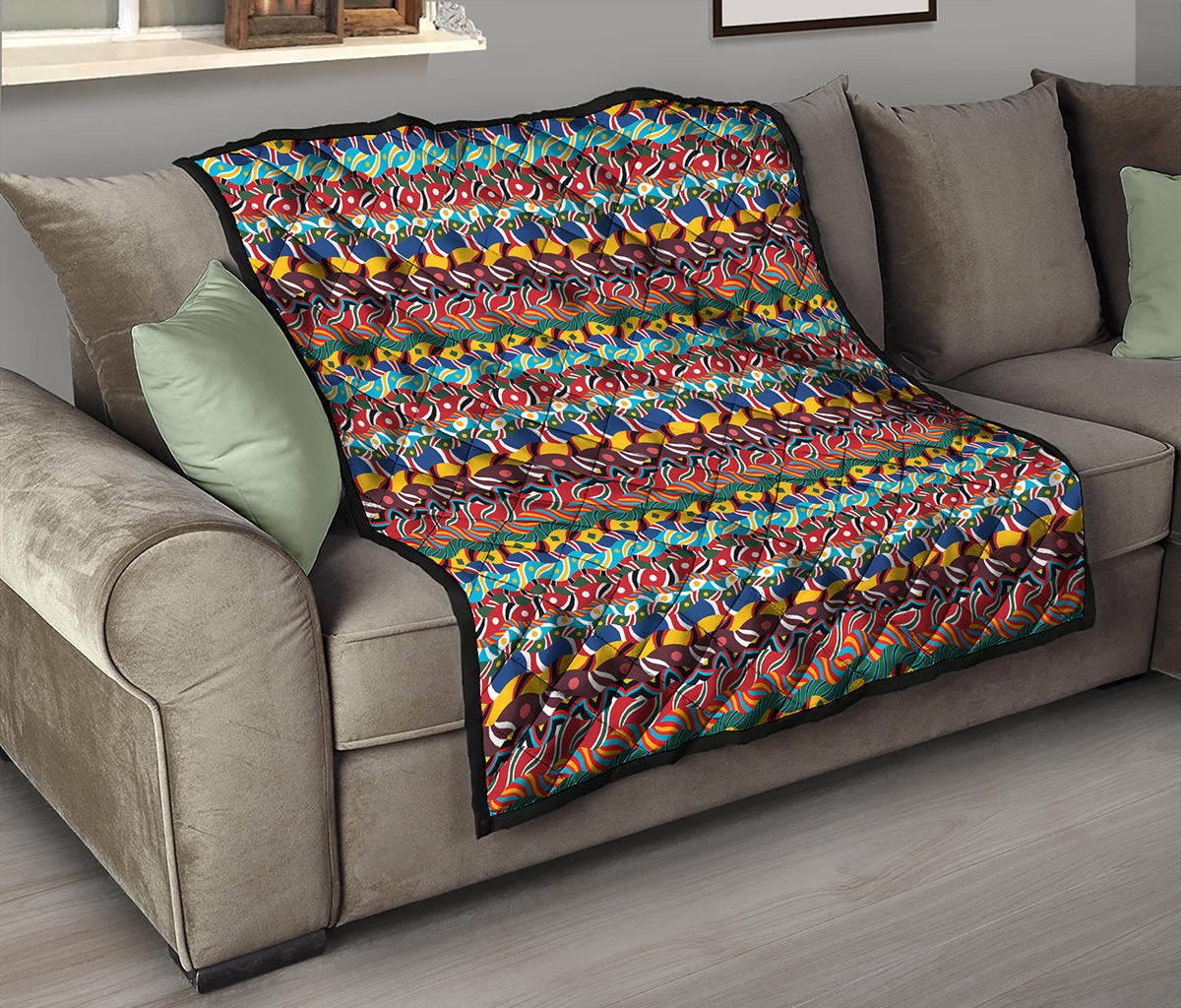 Afro African Ethnic Pattern Print Quilt