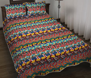 Afro African Ethnic Pattern Print Quilt Bed Set